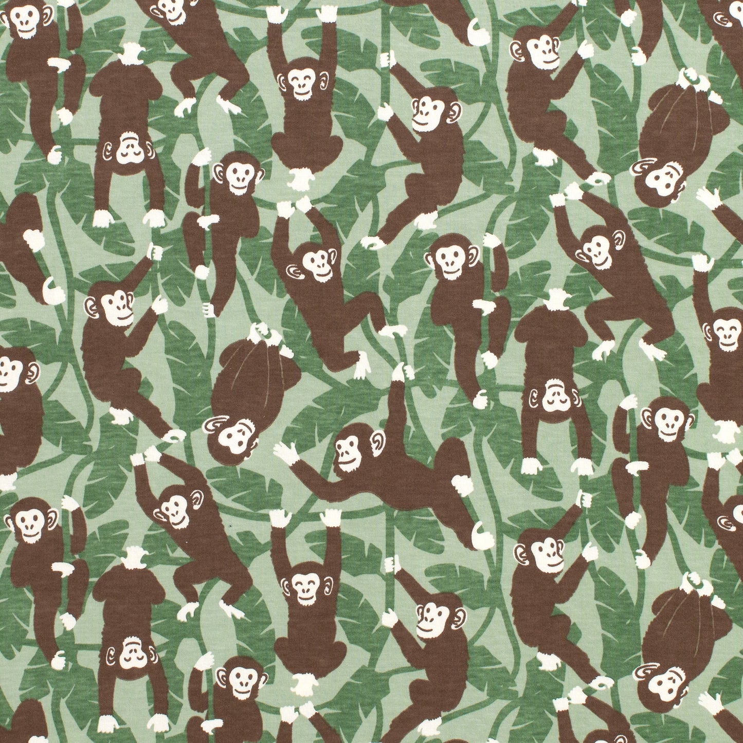 Kids Summer Pajama Set - Chimpanzees Green