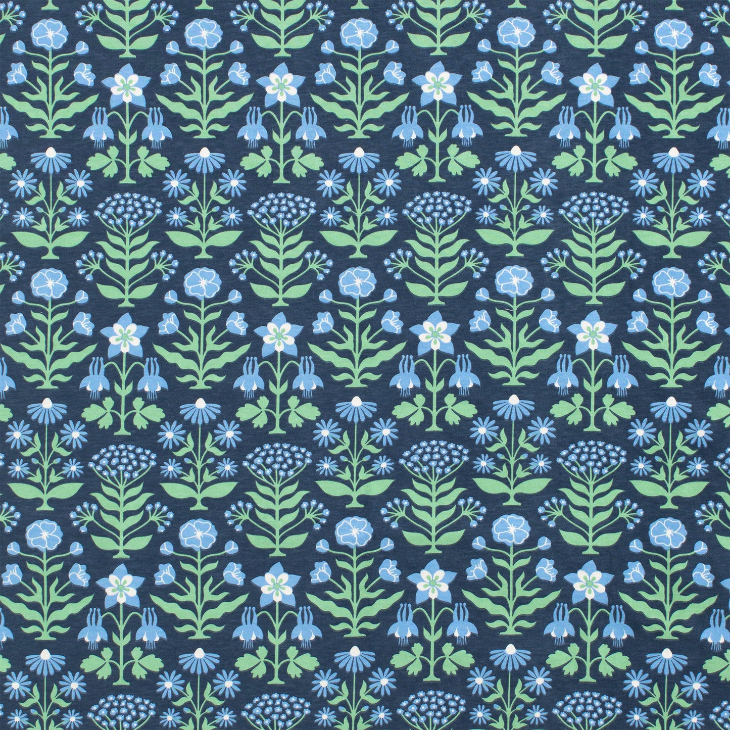Madison Dress - Blockprint Floral Blue & Green