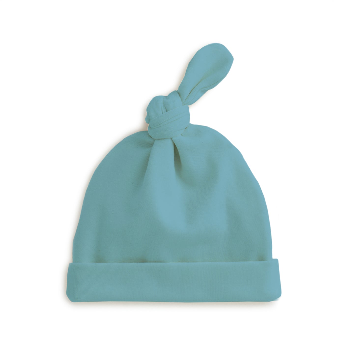 Knotted Baby Hat - Solid Turquoise