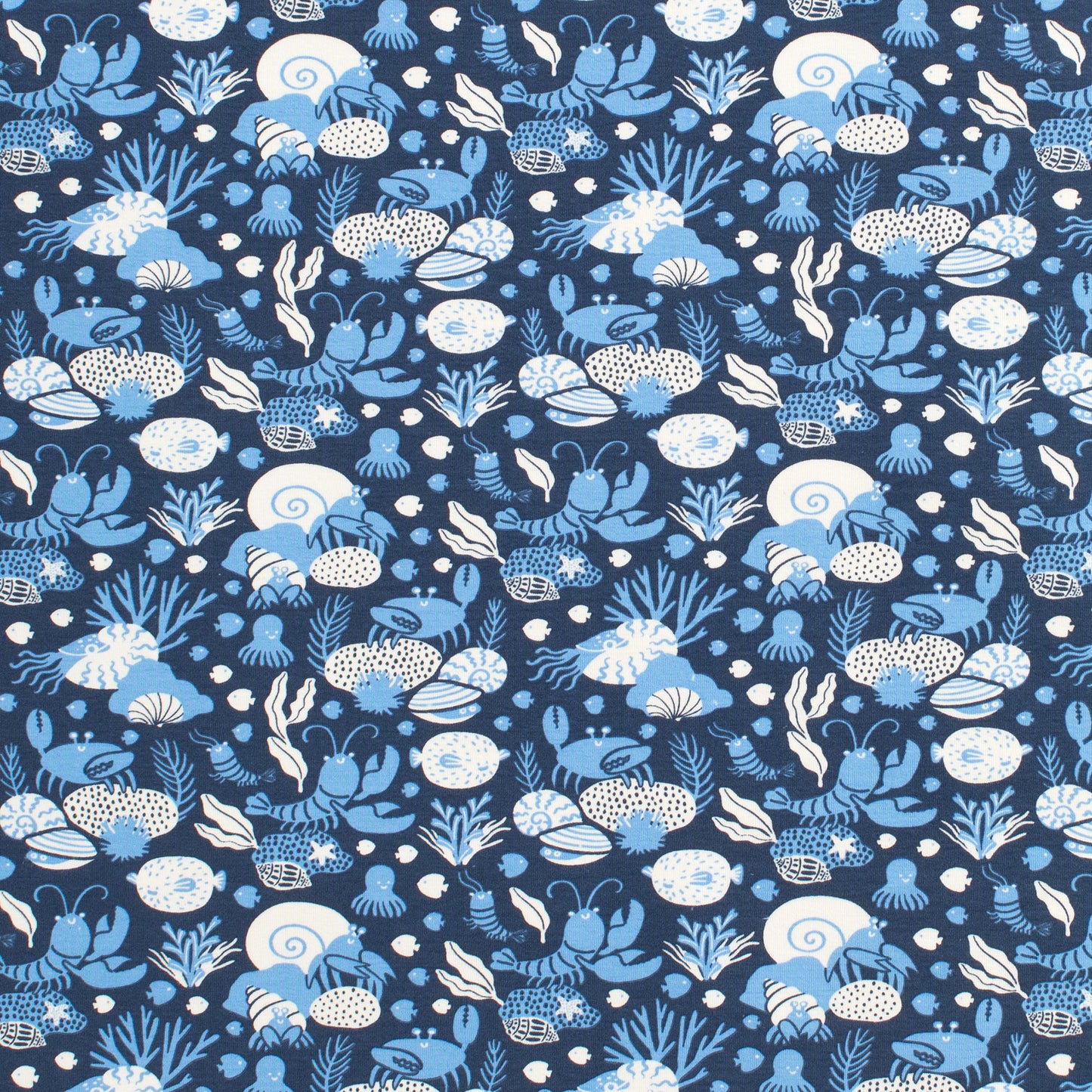 Short Sleeve Snapsuit - Ocean Life Navy