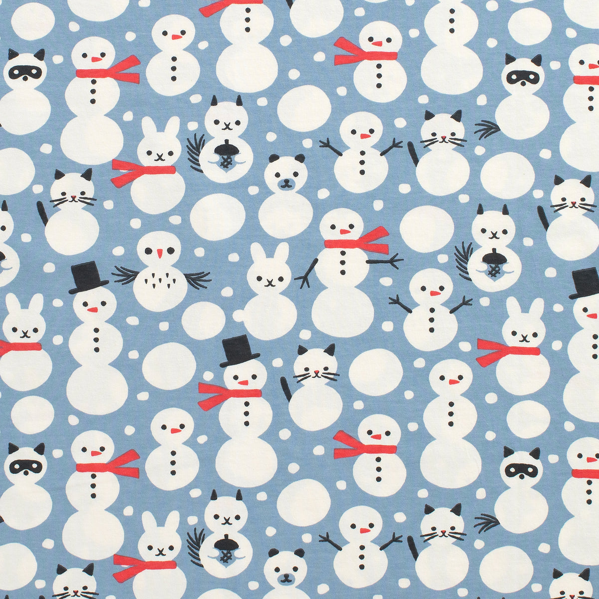 Knotted Baby Hat - Snow Creatures Blue