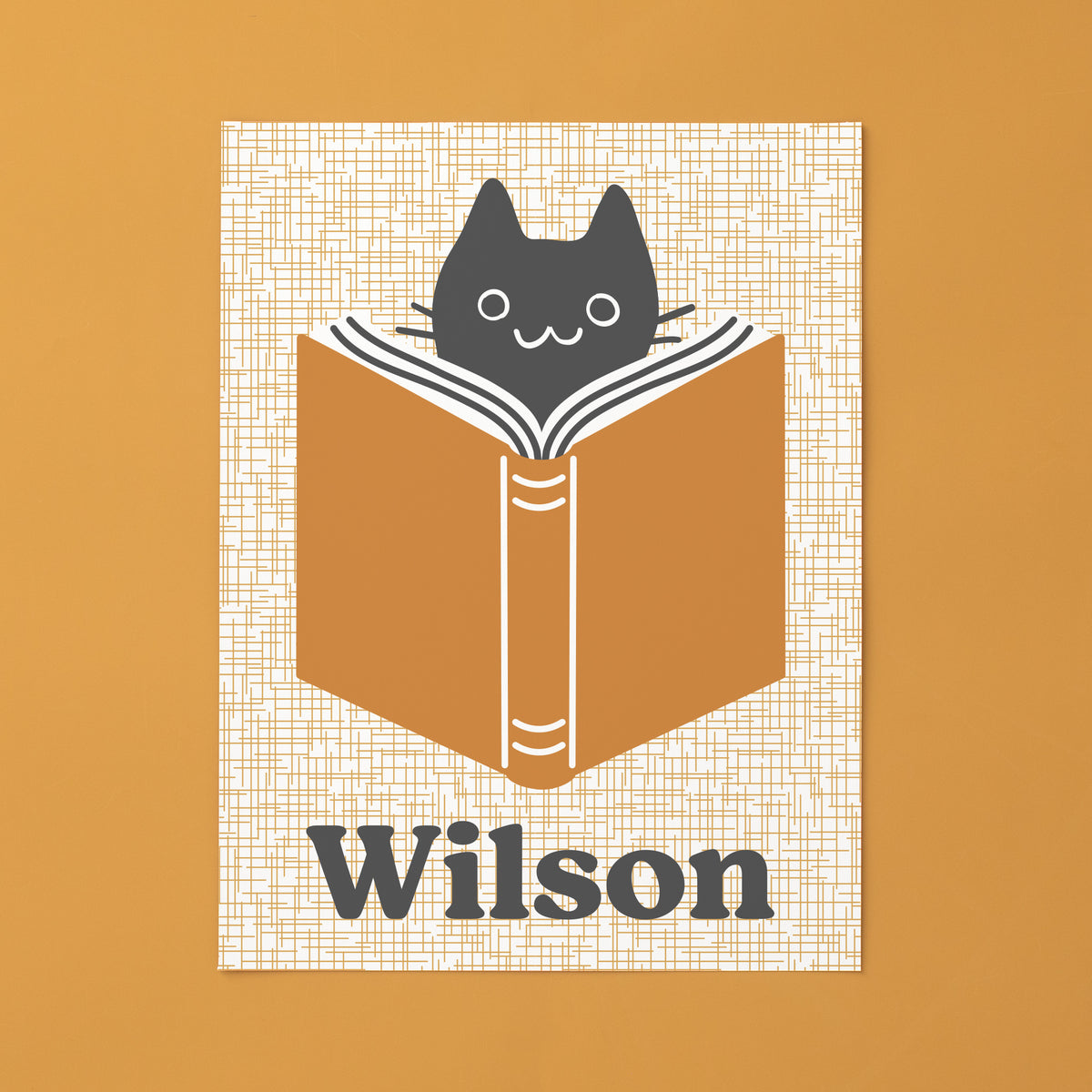Customized Wall Art - Reading Cat