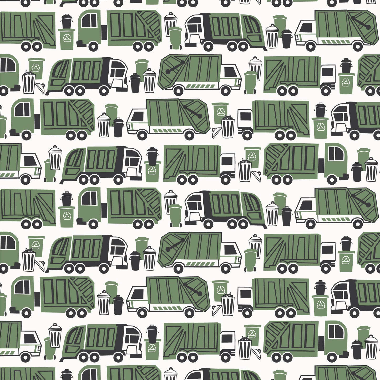 Long Sleeve Snapsuit - Garbage & Recycling Green