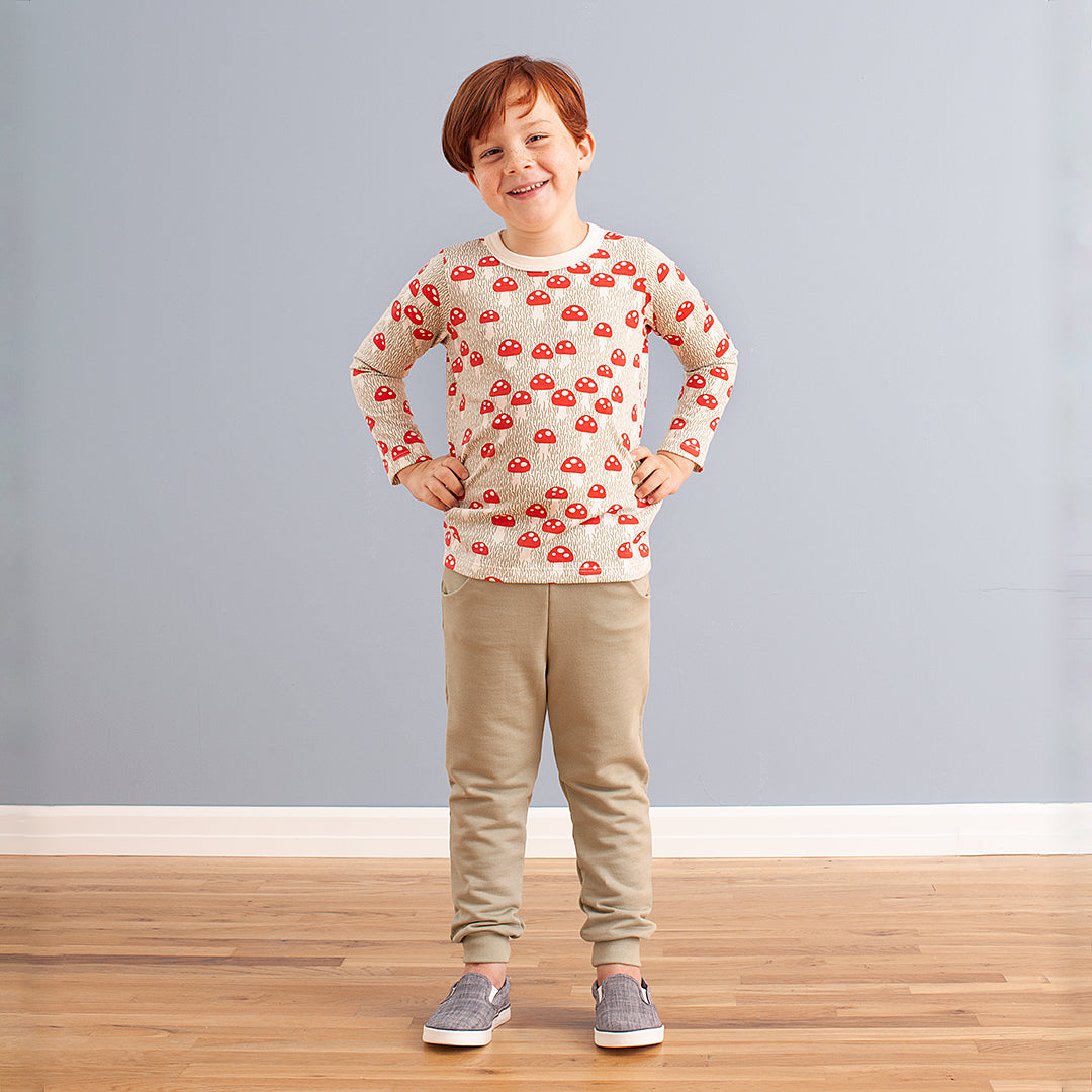 Long-Sleeve Tee - Geo Stripes Pink