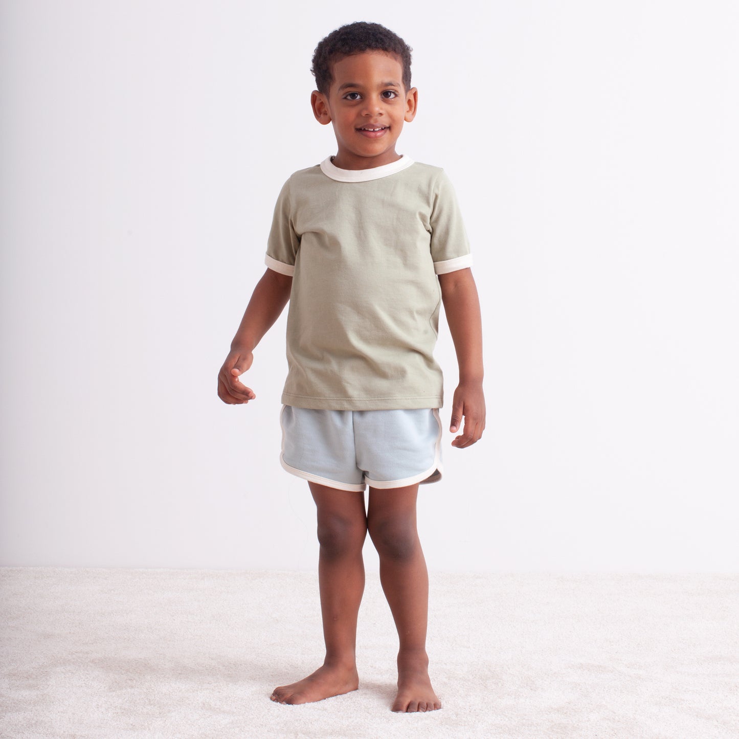 Ringer Tee - Solid Sky Blue