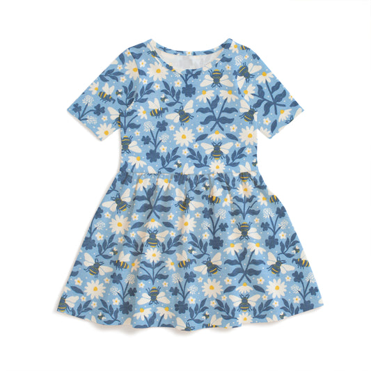 Alberta Dress - Bees Blue