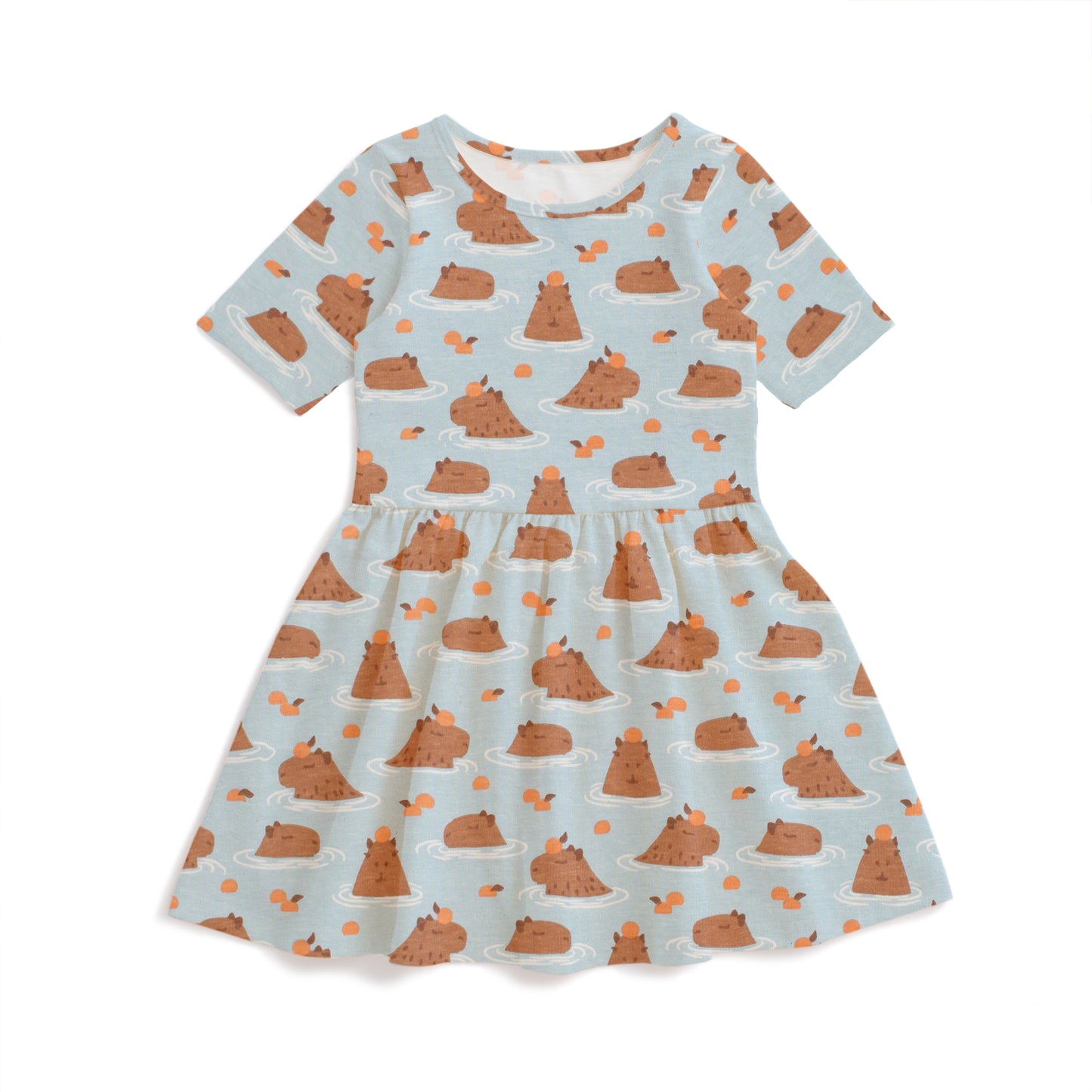 Alberta Dress - Capybaras Blue