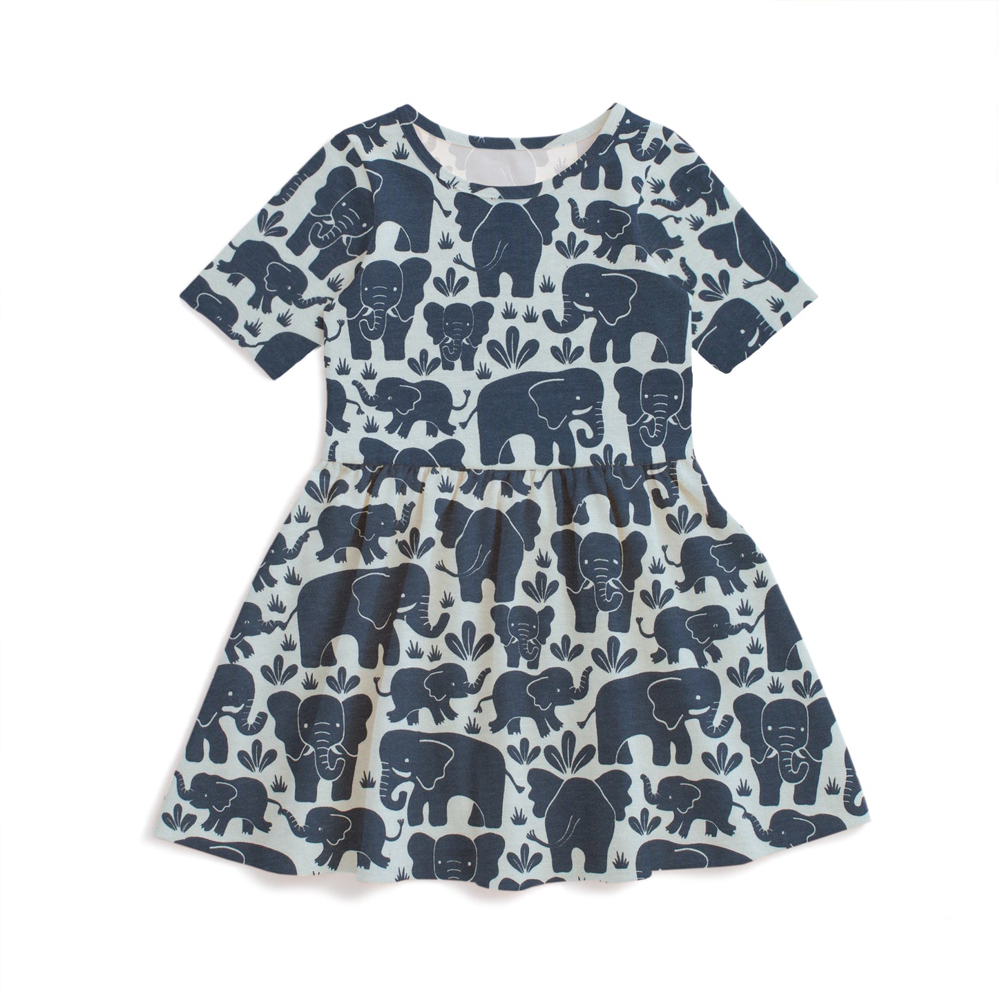 Alberta Dress - Elephant Herd Navy