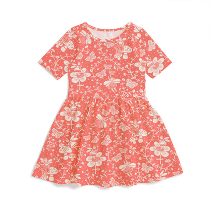 Alberta Dress - Fairies Coral