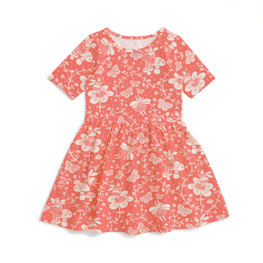 Alberta Dress - Fairies Coral