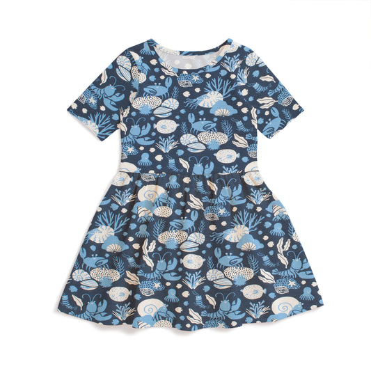 Alberta Dress - Ocean Life Navy
