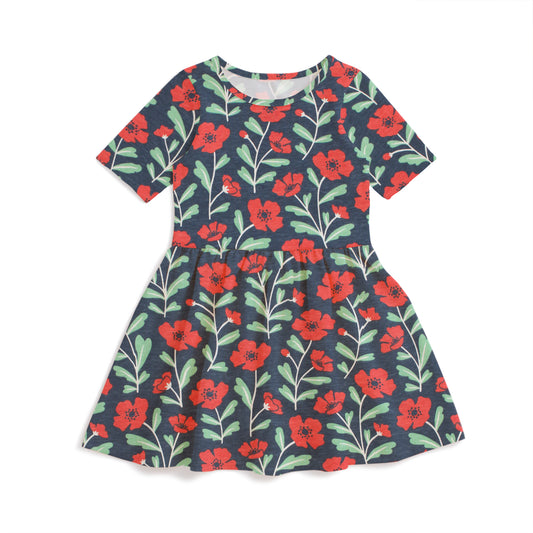 Alberta Dress - Poppies Navy