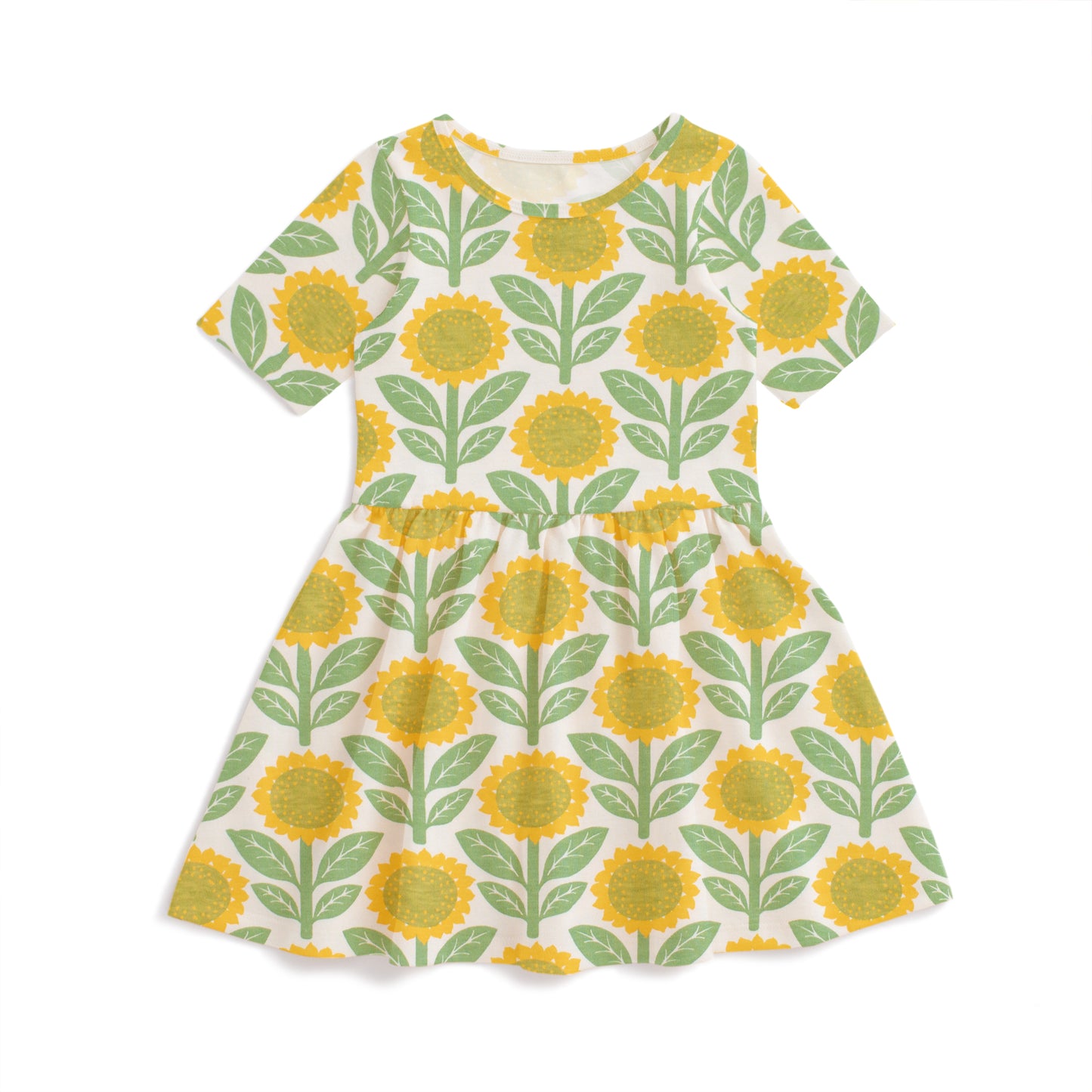 Alberta Dress - Sunflowers Green
