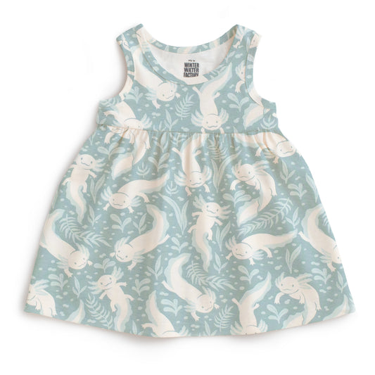 Alna Baby Dress - Axolotls Surf Blue