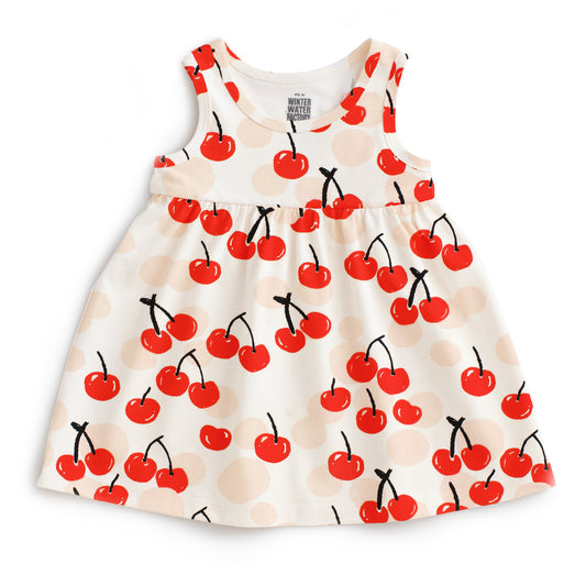 Alna Baby Dress - Cherries Red