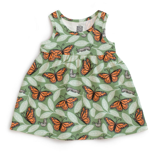 Alna Baby Dress - Monarchs Dark Green