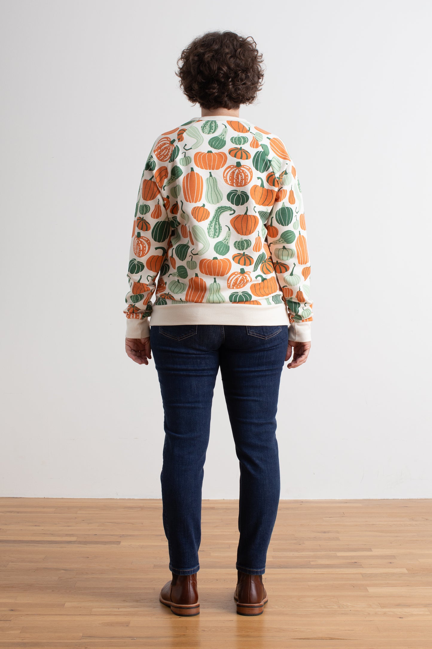 Adult Sweatshirt - Gourds & Pumpkins Green & Orange