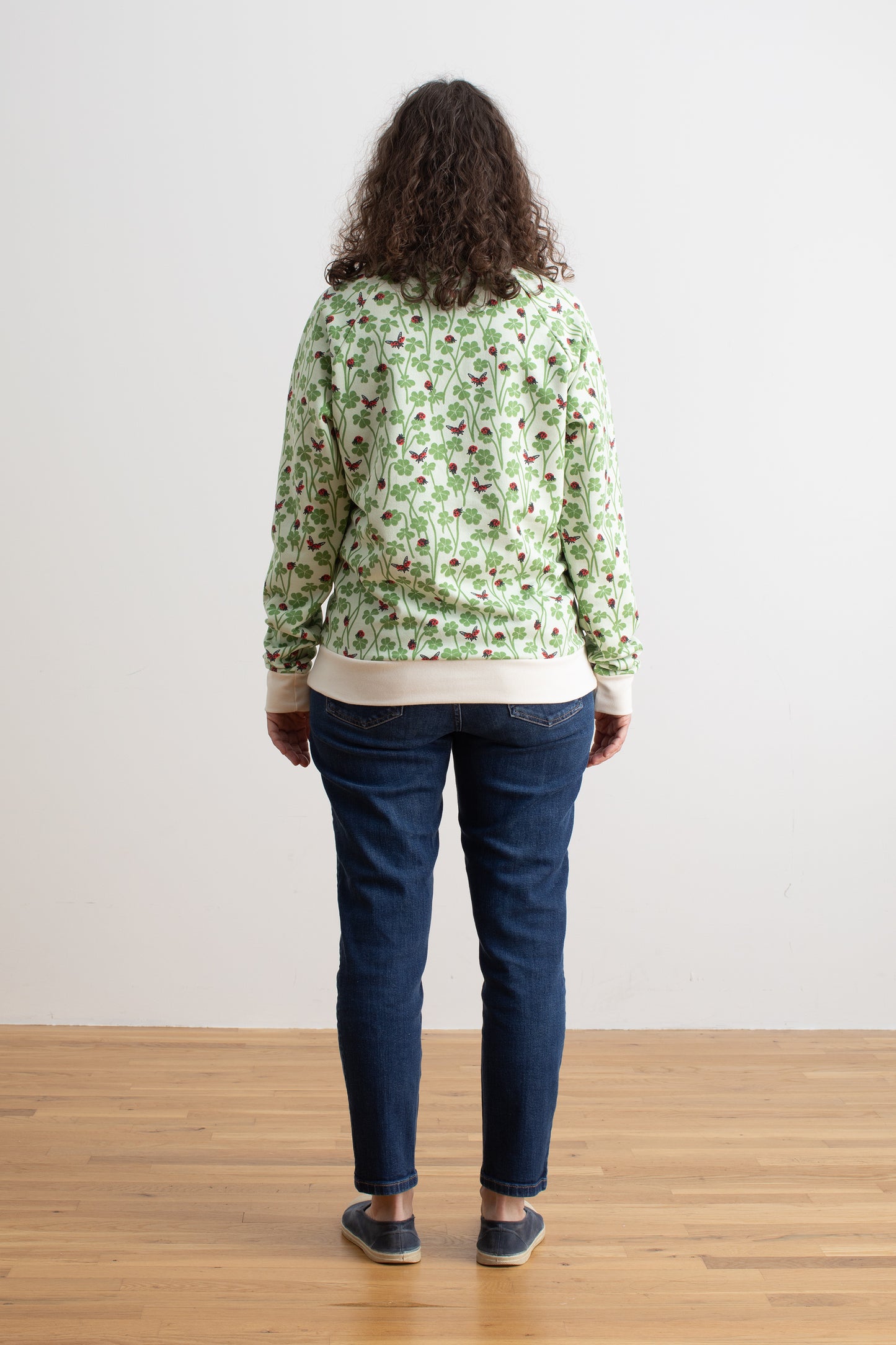 Adult Sweatshirt - Clover & Ladybugs Green