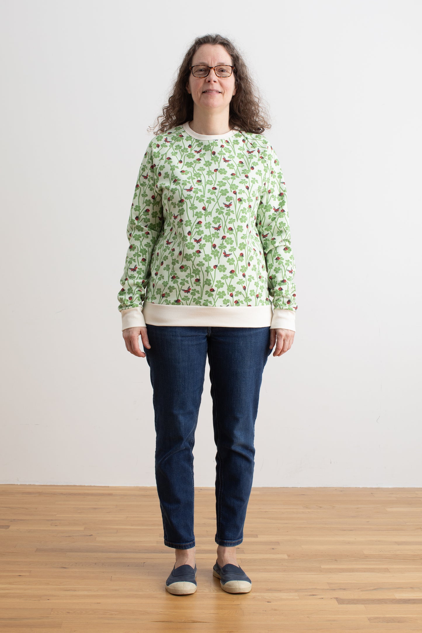 Adult Sweatshirt - Clover & Ladybugs Green