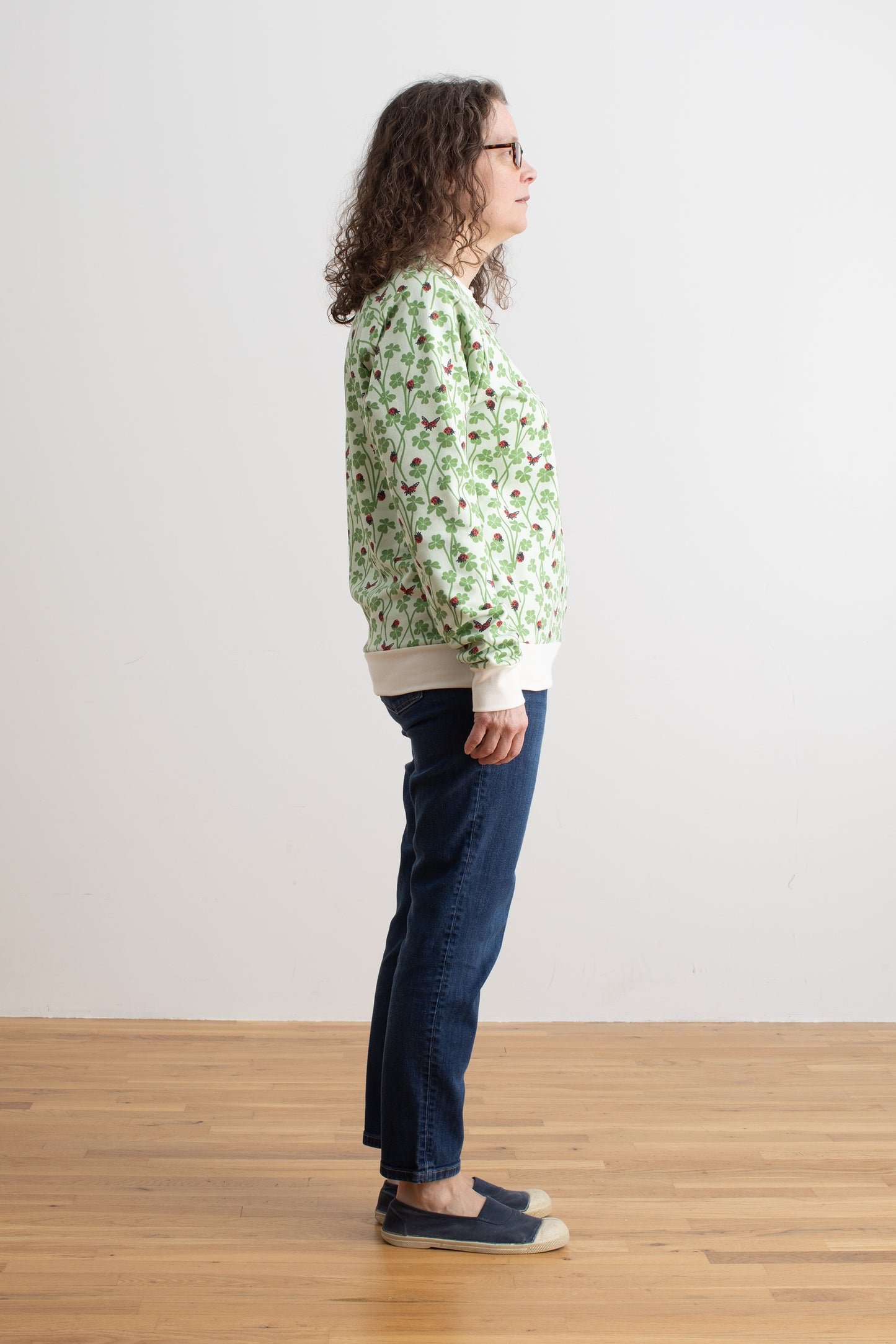 Adult Sweatshirt - Clover & Ladybugs Green