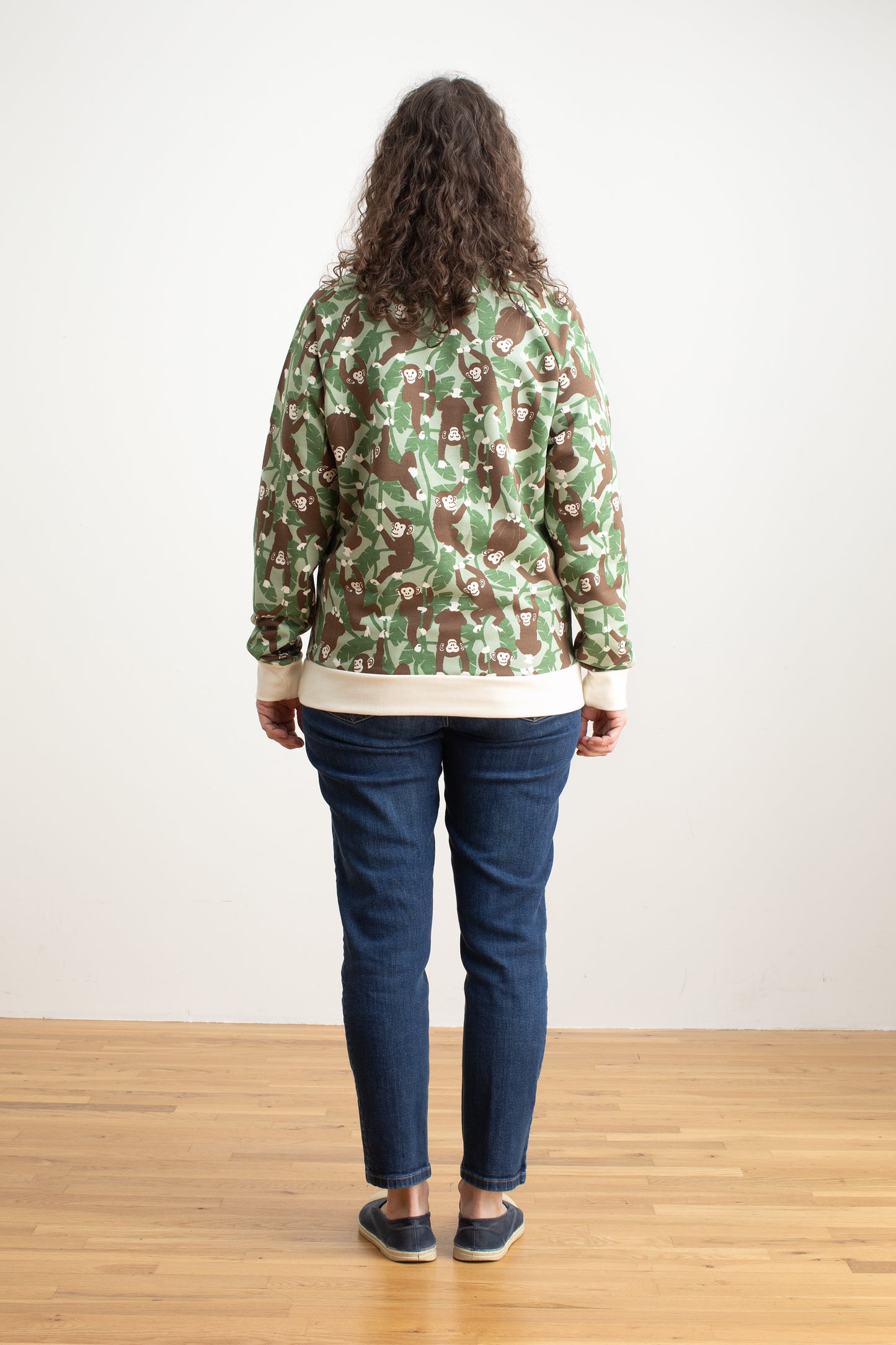 Adult Sweatshirt - Chimpanzees Green