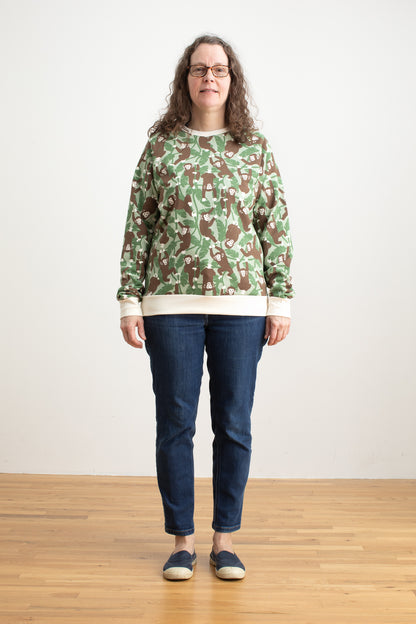 Adult Sweatshirt - Chimpanzees Green