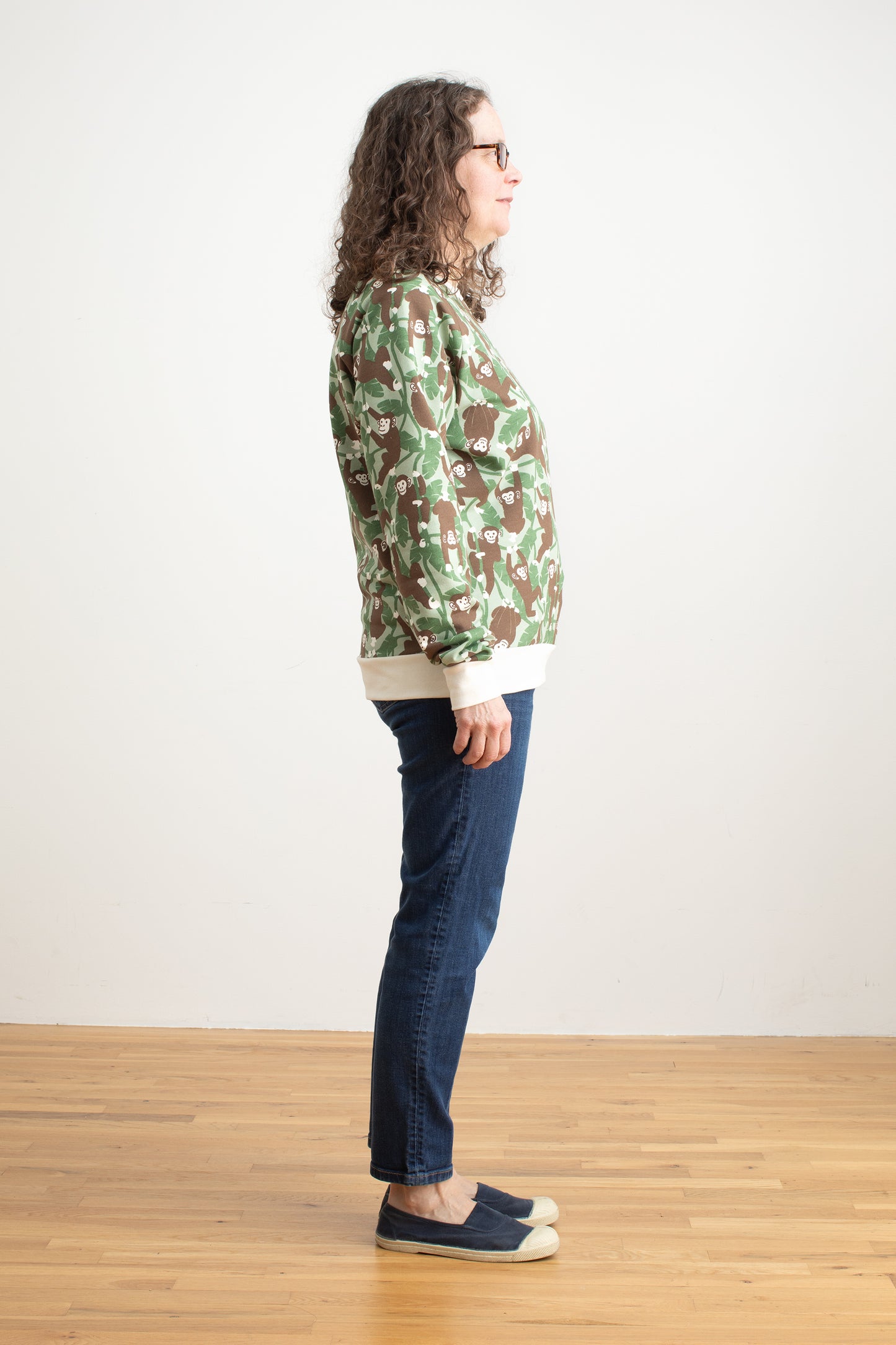 Adult Sweatshirt - Chimpanzees Green