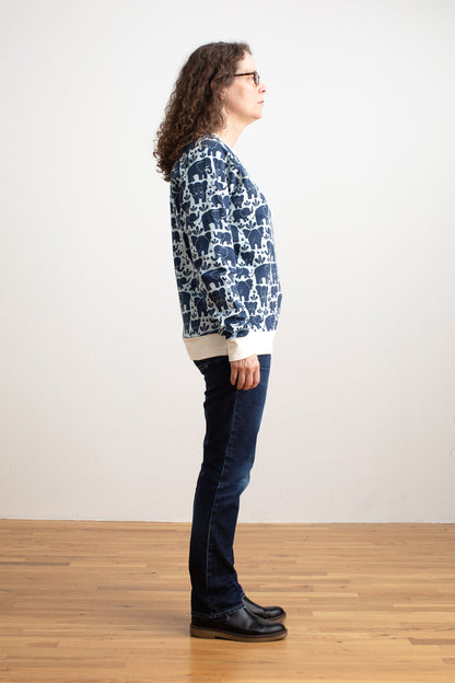 Adult Sweatshirt - Elephant Herd Navy
