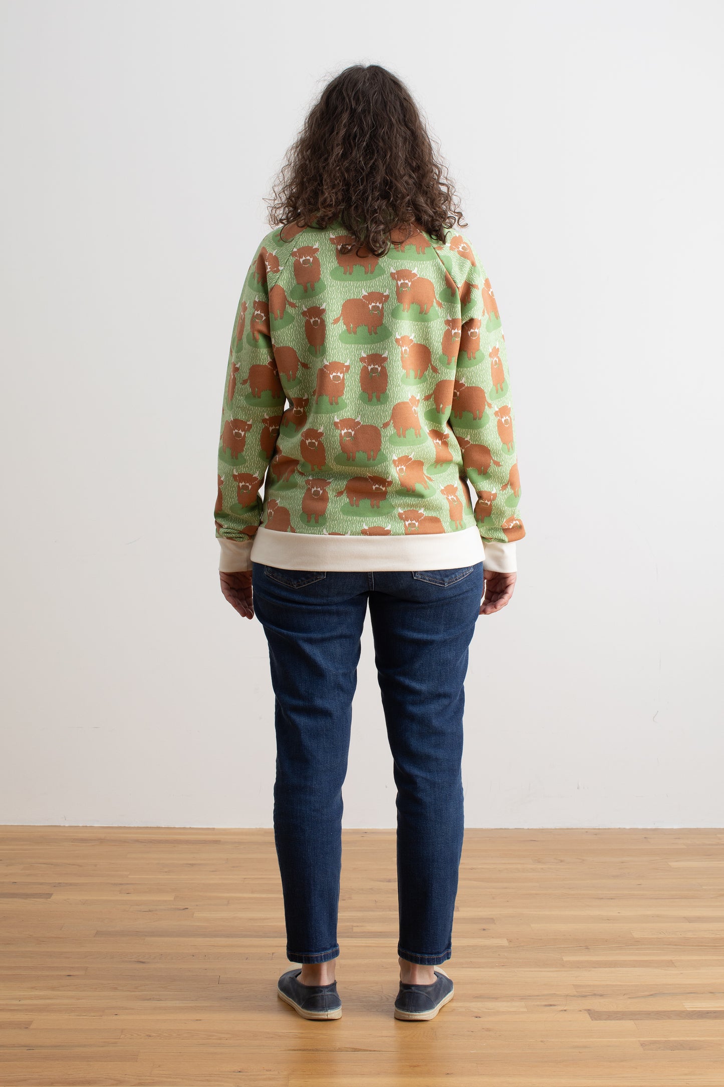 Adult Sweatshirt - Highland Cows Green
