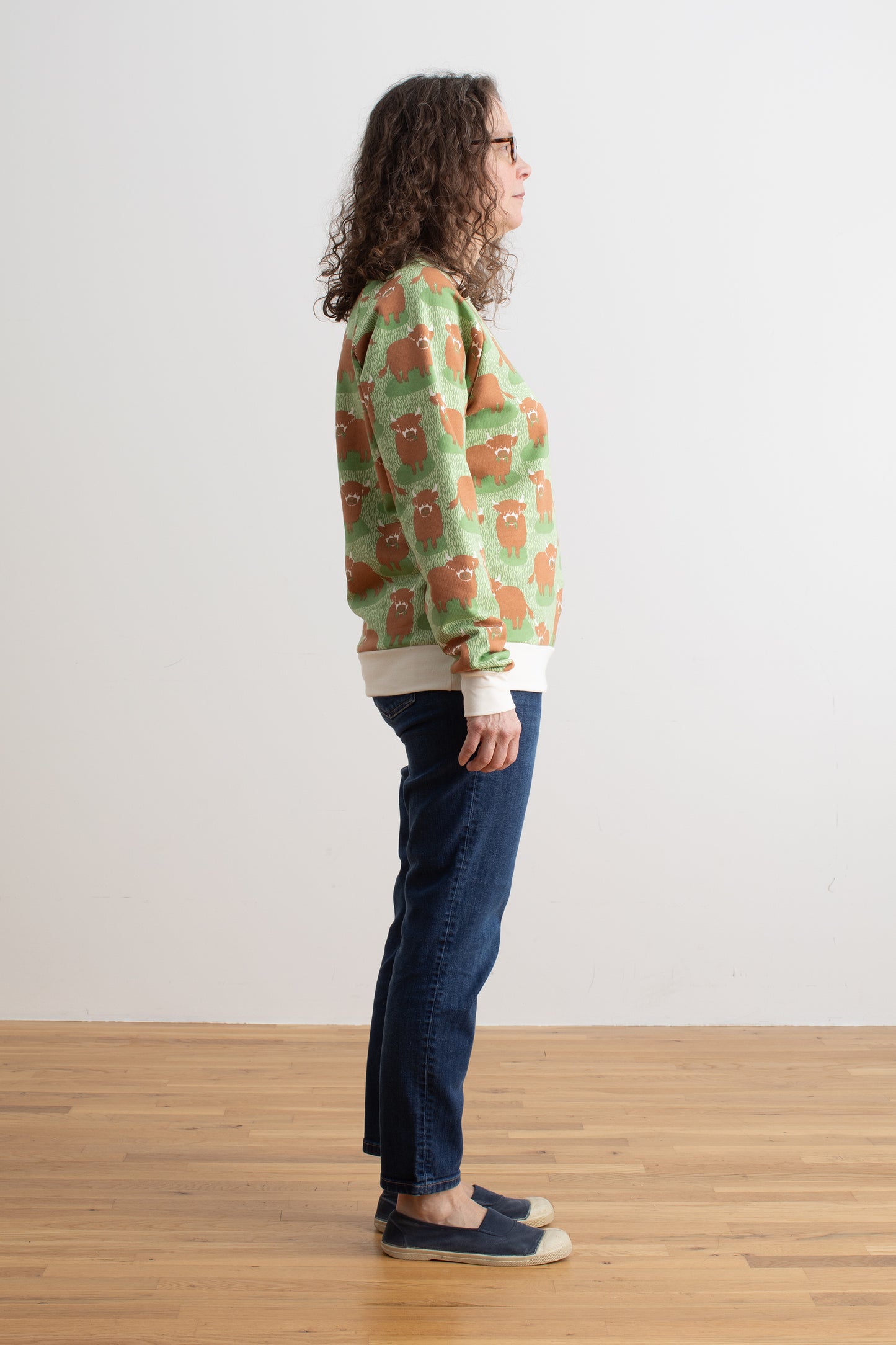 Adult Sweatshirt - Highland Cows Green