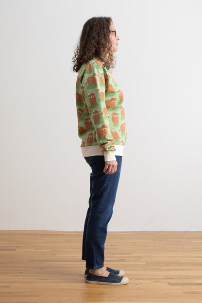 Adult Sweatshirt - Highland Cows Green