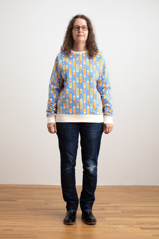 Adult Sweatshirt - Pencils Blue