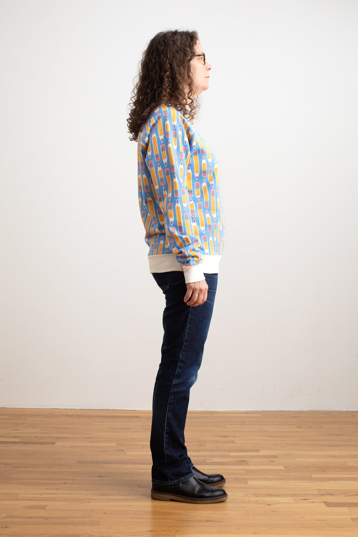 Adult Sweatshirt - Pencils Blue