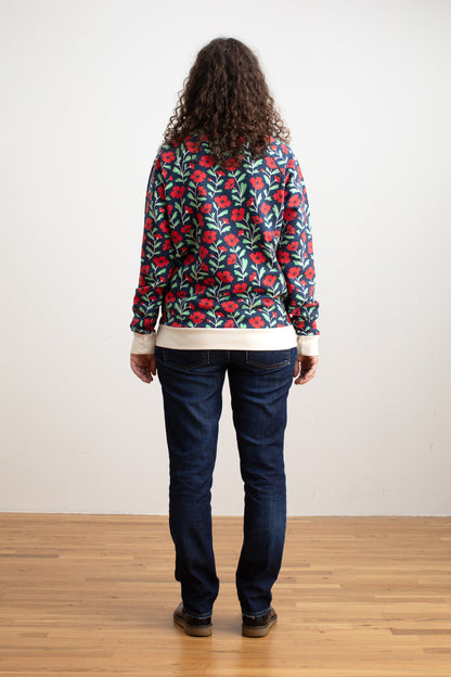 Adult Sweatshirt - Poppies Navy