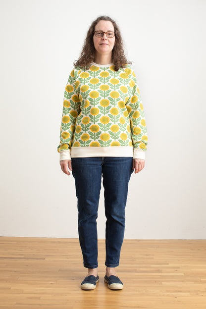 Adult Sweatshirt - Sunflowers Green