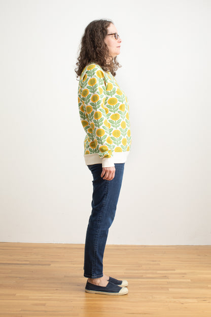 Adult Sweatshirt - Sunflowers Green