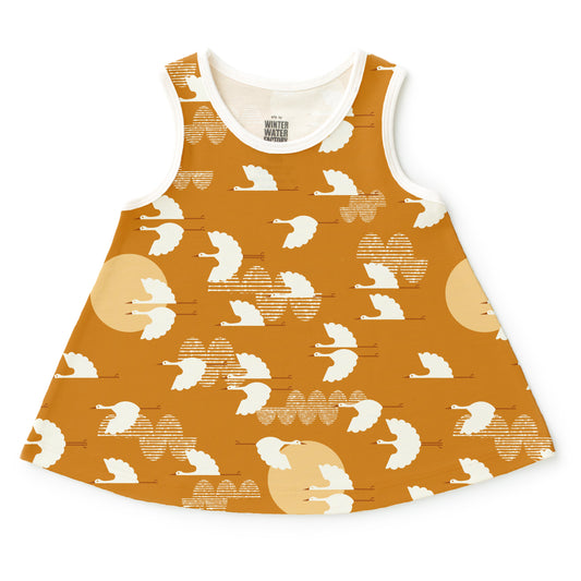 Iris Baby Tunic - Cranes Gold
