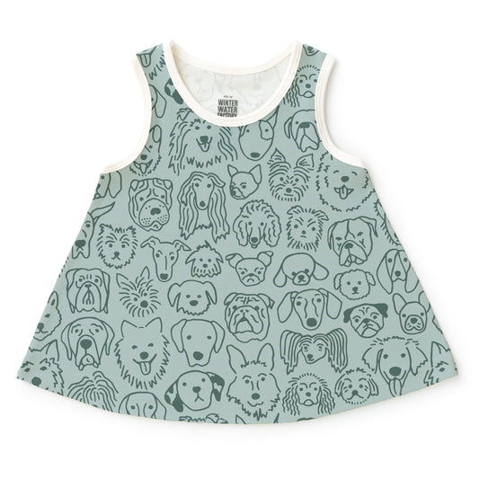 Iris Baby Tunic - Dogs Pale Blue