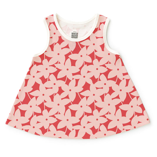 Iris Baby Tunic - Pinwheel Flowers Pink
