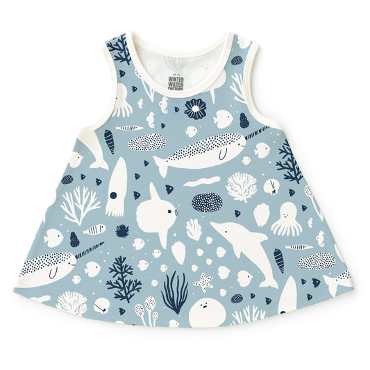 Iris Baby Tunic - Sea Creatures Pale Blue & Navy