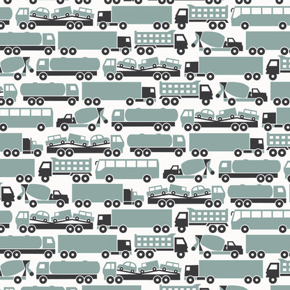 Bubble Romper - Big Rigs Surf Blue