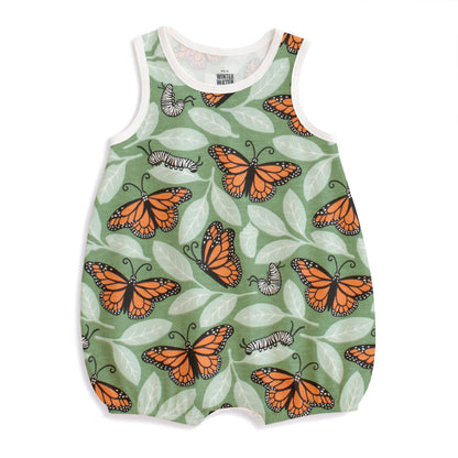 Bubble Romper - Monarchs Dark Green