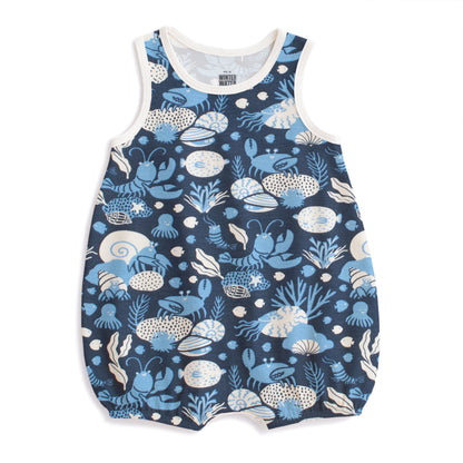 Bubble Romper - Ocean Life Navy