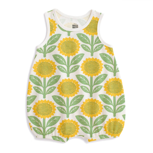 Bubble Romper - Sunflowers Green