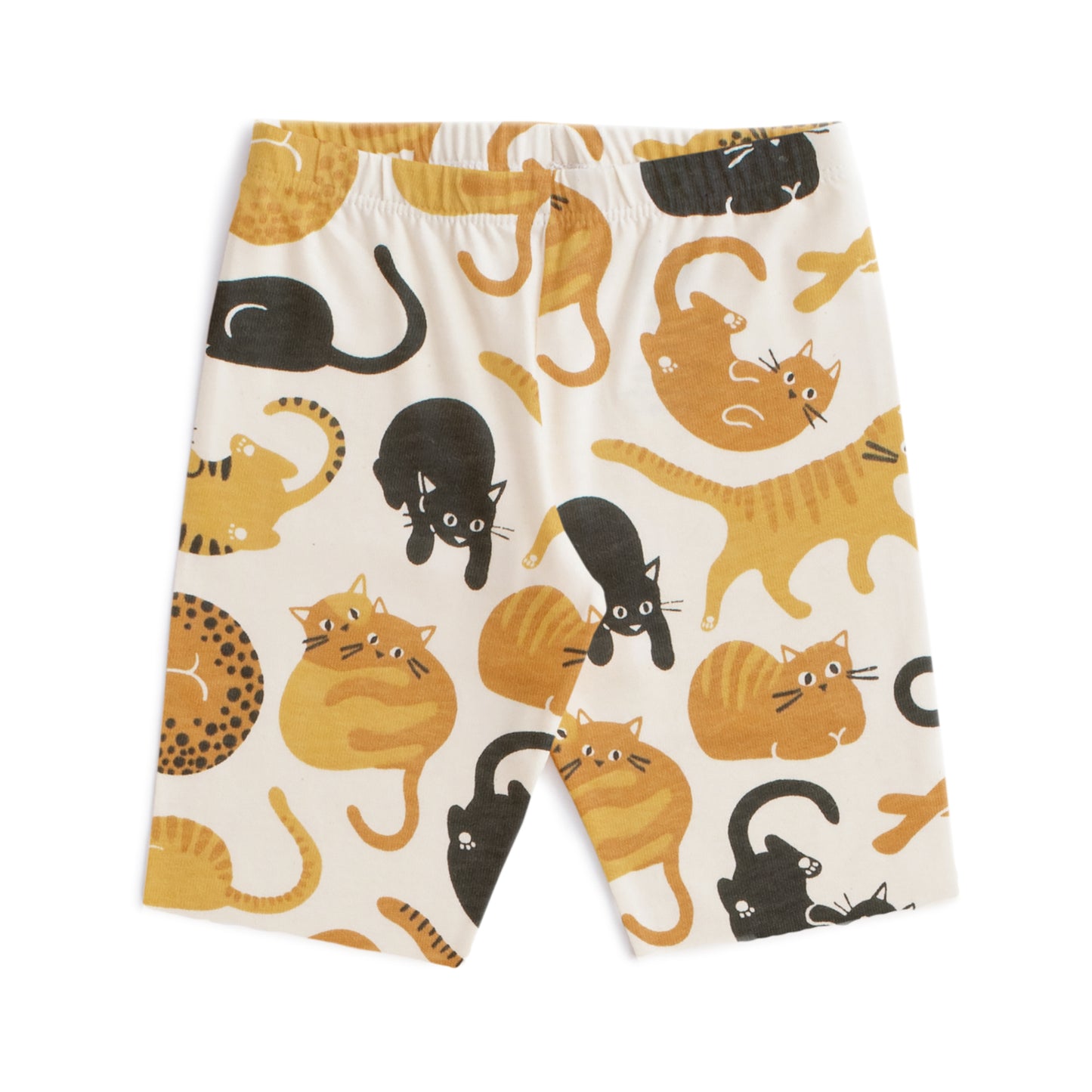 Bike Shorts - Cat Friends Gold & Yellow