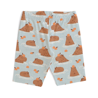 Bike Shorts - Capybaras Blue