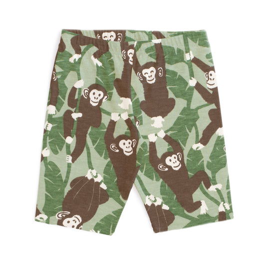 Bike Shorts - Chimpanzees Green