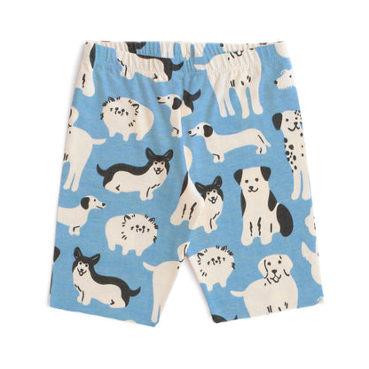 Bike Shorts - Dog Parade Blue