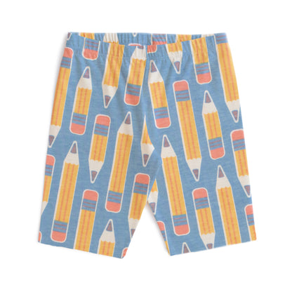 Bike Shorts - Pencils Blue