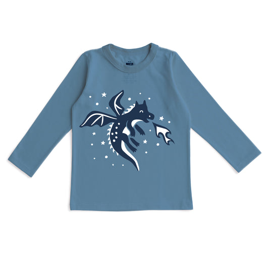 Long-Sleeve GRAPHIC Tee - Dragon Lake Blue